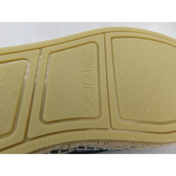 NIB JIMMY CHOO VLAD GREEN LEATHER CROC PRINT LOGO ESPADRILLE 40 7 SPAIN